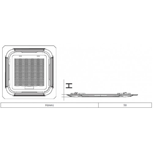 Фанкойл GENERAL CLIMATE GCKD-300Si 4T компактный кассетный с датчиком и модулем NIM General Climate